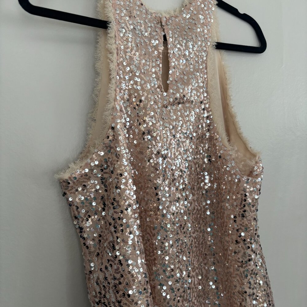 Blush Sequined Racer Back Top - Picture 3 of 5